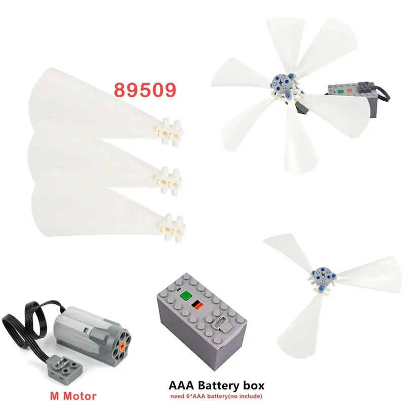 Propeller 89509 Windventilatorblätter Bausteine Teile Kompatible Motor MOC Steine Zubehör Pädagogisches Konstruktionsspielzeug