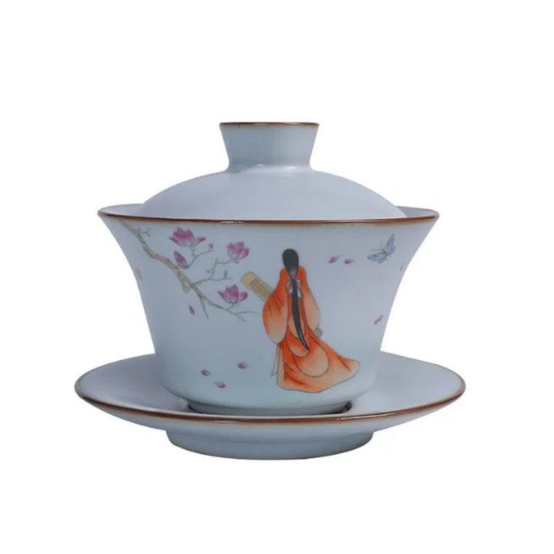 

Старинная Красивая чайная чаша Ruyao санкai Gaiwan, чайная чаша кунг-фу, инфузор 150 мл, кухонные принадлежности для напитков