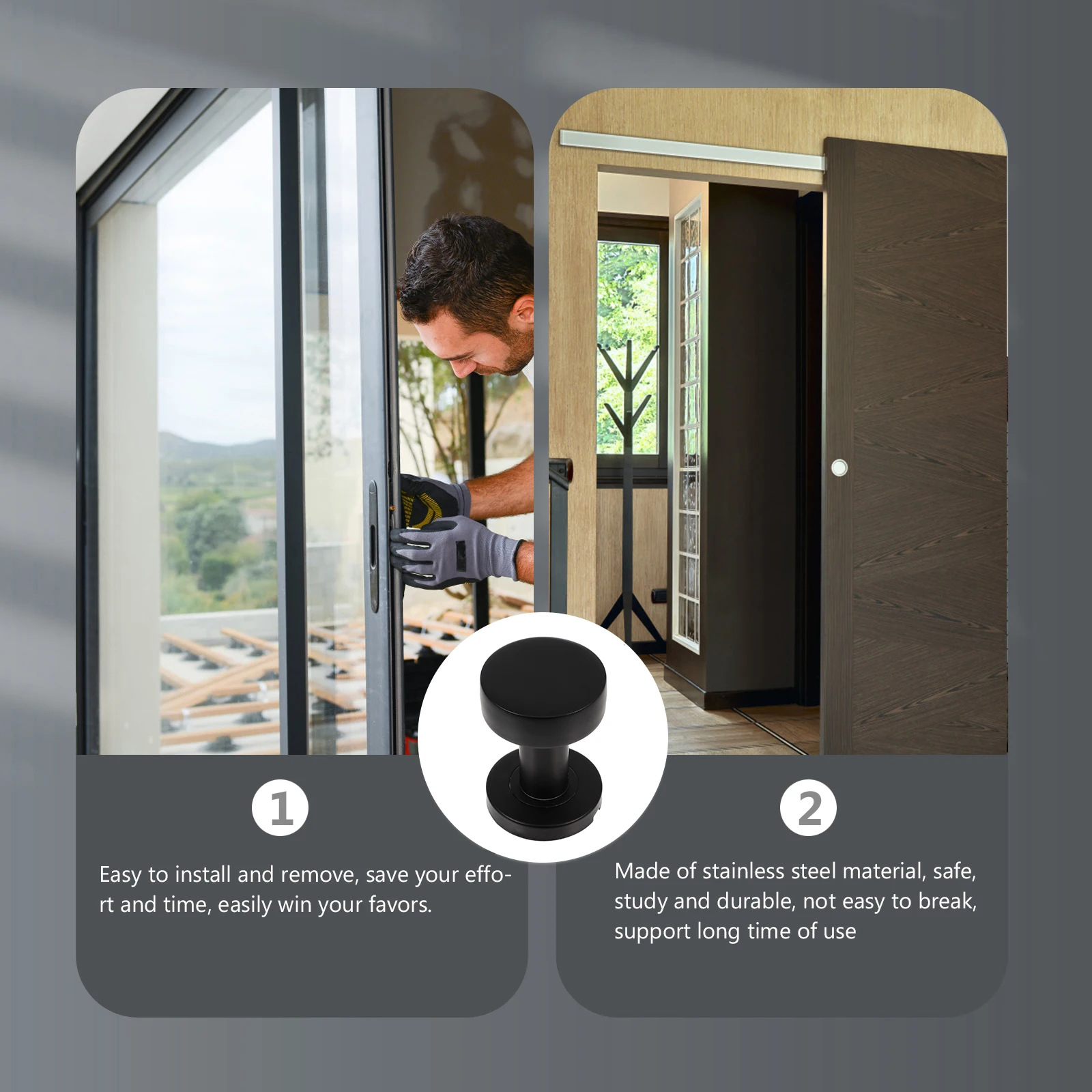 

Black Keyless Entry Door Lock Bathroom Bedroom Dorm Apartment Stainless Steel Door Knob Lock Multipurpose Durable