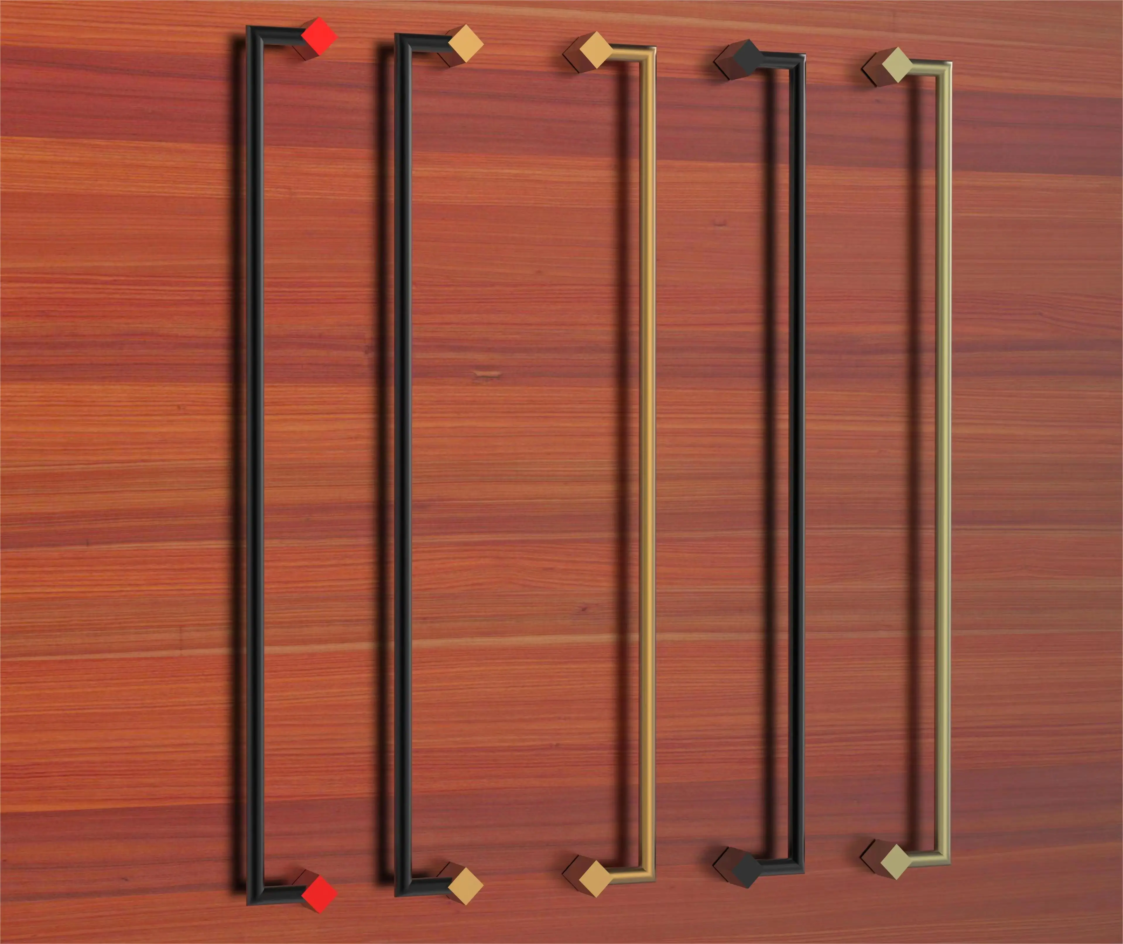 

Patented Customized Long Decorative Brass Black Luxury Modern Door Pull Handle For wooden door