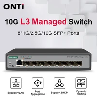 ONTi 8 10Gb SFP+ puertos L3 Switch de red administrado compatible con DHCP y enrutamiento dinámico compatible con división VLAN y agarración de puertos