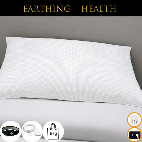 10% Silver Fiber Earthing Pillowcase Antibacterial EMF Protection Grounding Health Pillowslip Release Stress for Better Sleep