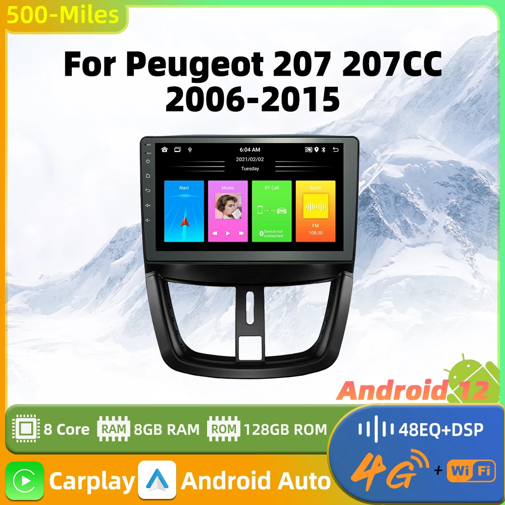 

2 Din Android автомобильный радиоприемник для Peugeot 207 207CC 2006-2015 беспроводной CarPlay Android Auto автомобильные интеллектуальные системы GPS-навигация