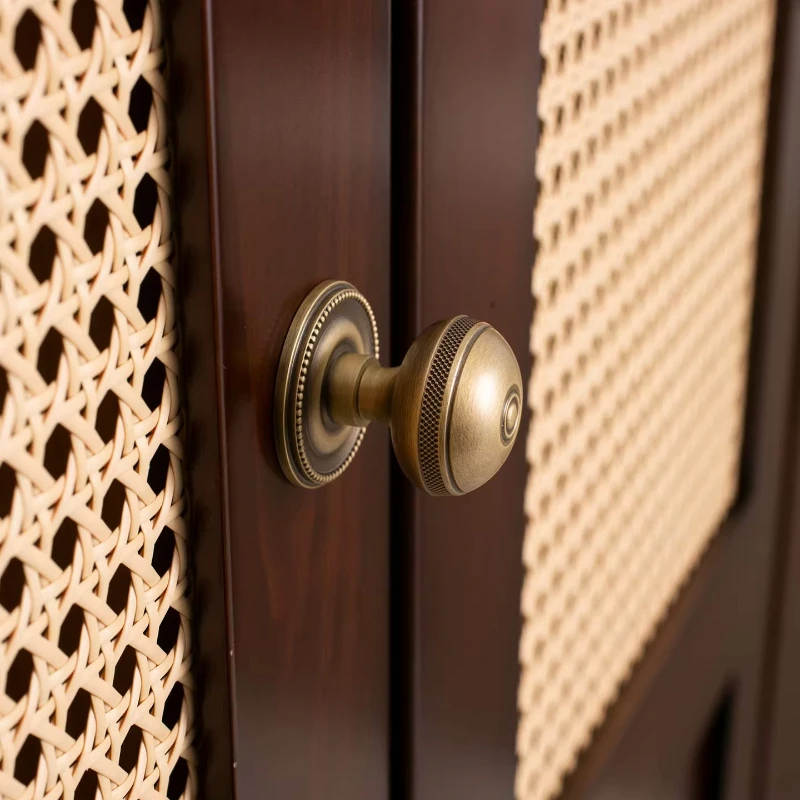 Antiker Einloch-Kleingriff, Französischer Retro-Rundgriff aus Messing für Schranktüren, Luxuriöser Schubladen-, Schuh- und Kleiderschrankknopf – Detail 21