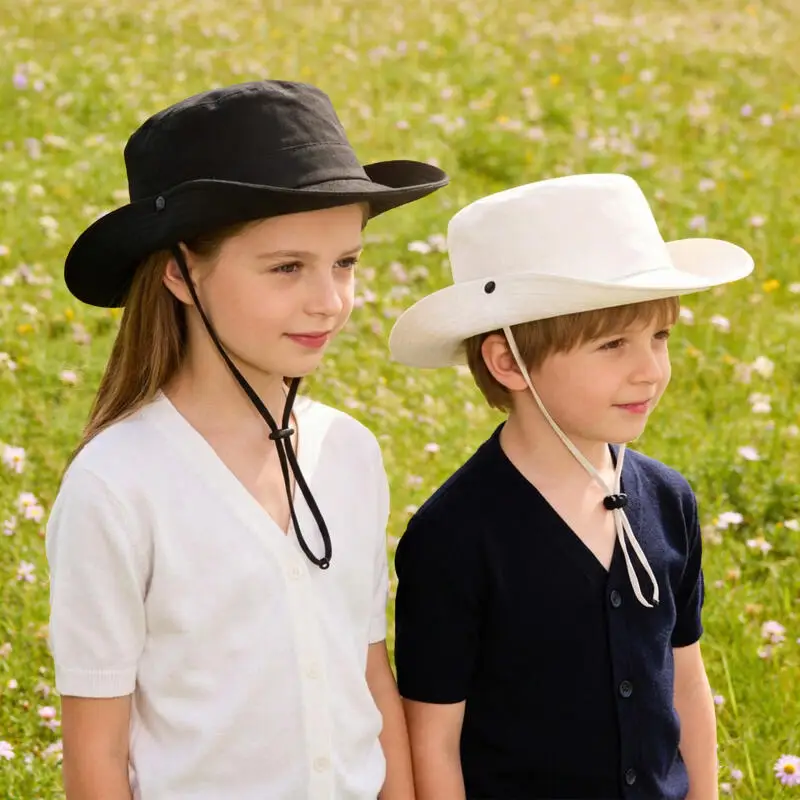 Children Summer Hats for Boys Girl Solid Color Breathable Fisherman Hat Lightweight Mountaineering Camping Sun Protect Accessory image 2