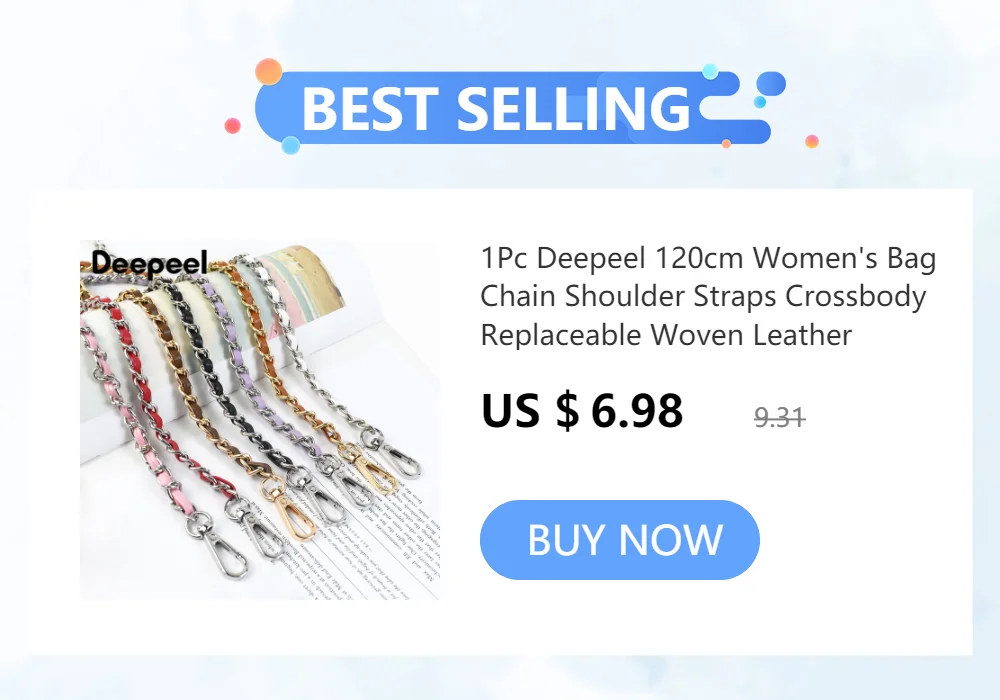 Deepeel 30-60cm Metal PU Leather Round Rope Bag Strap Handbags Handle Luggage Bags Silver Buckle Shoulder Belt Craft Accessories