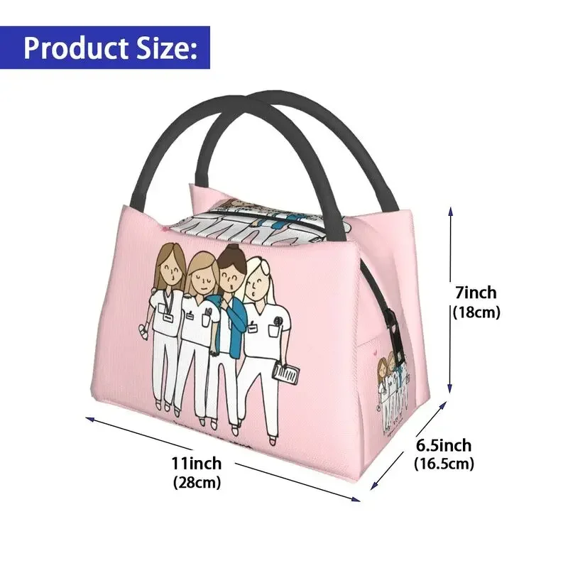 Enfermera En Apuros Doctor NurseHealth Insulated Lunch Bag for School Office Leakproof Cooler Thermal Lunch Box Women