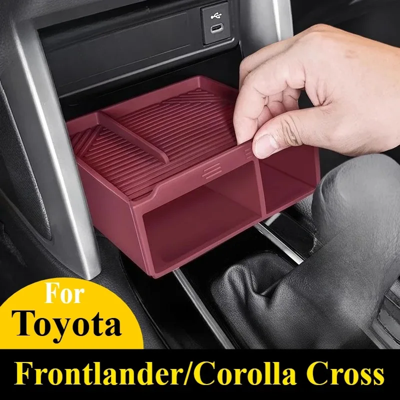 ​​For Corolla Cross & Frontlander Anti-Slip Dash Storage Insert  Fit Silicone Divider Tray w/ Phone Slot - Armrest Organizer​​