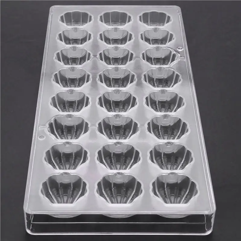 B50C 6X شل شكل قالب الشوكولاته الصلبة 3D البحر شل البولي كربونات واضح الجليد هلام قالب الحلوى #2