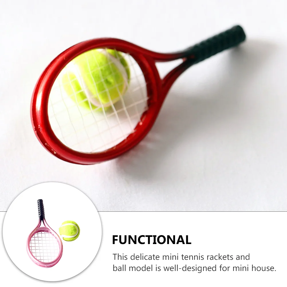 Tennis Racket Kids Sports Toys Mini House Accessories Rackets Model Ornament Child