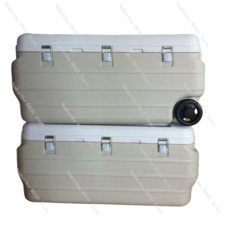 180-liter Insulated Refrigerated Cold Chain Box, Passive Vehicle-mounted Refrigerator, Food Delivery Box with Wheels