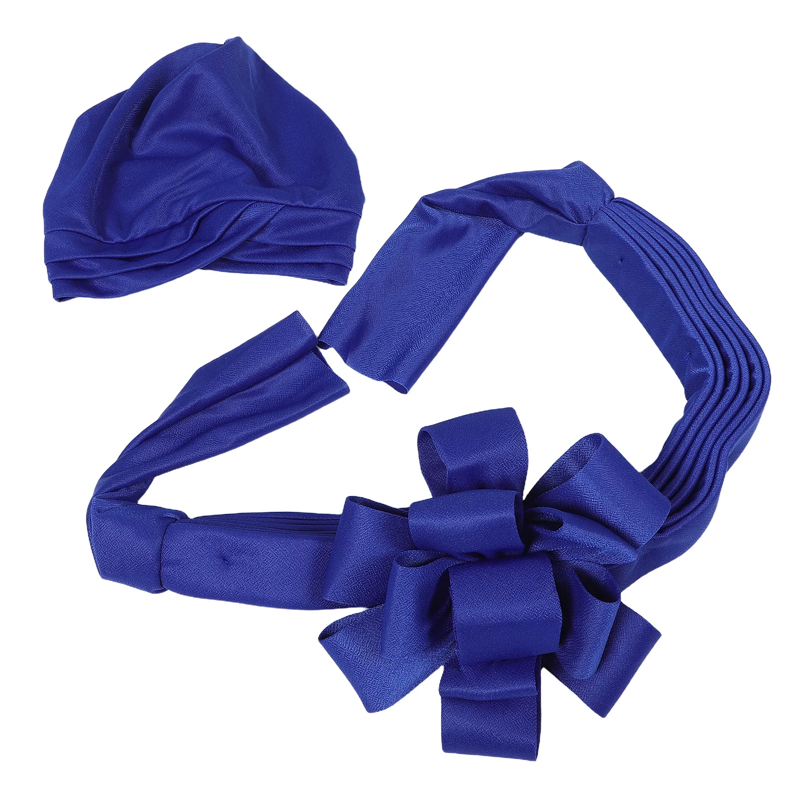 

African Turban Headscarf Large Flower Nigerian Headwrap Wedding Hairpiece Elegant Cap for Black Women African Ladies Headscarf