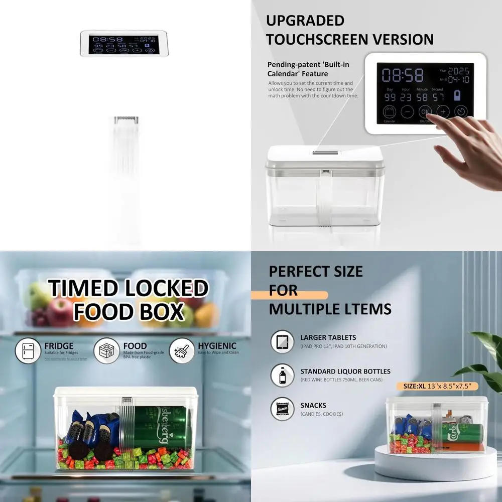 

Extra Large Time-Lock Container with Calendar, 13x8.5x7.5 inches, Secure Storage for Phones and Snacks