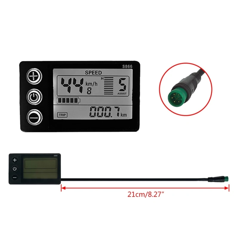 Accessorio per modifica della bicicletta elettrica Display S866 Pannello del controller Cruscotto 24V/36V/48V Display LCD con