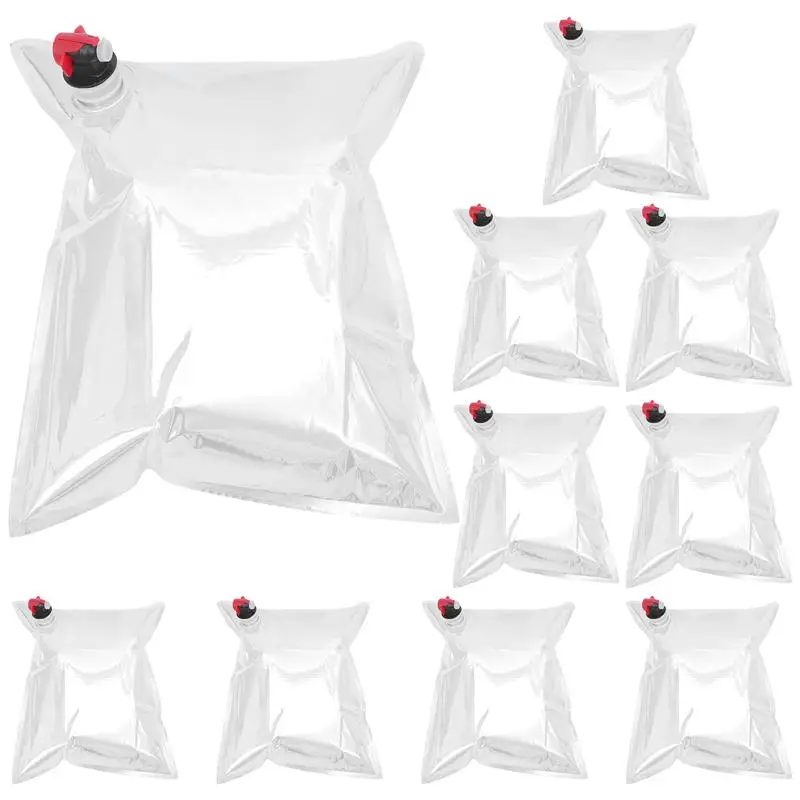 10pcs Refill Dispenser Bag Wine Purse Wine Reusable Storage Bladders with Spout Portable Wine Reusable Bags Beverages Pouch NEW