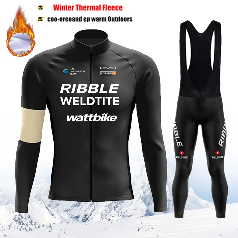 الشتاء الحراري الصوف الدراجات جيرسي مجموعة رجالي Mountian دراجة الملابس ارتداء Ropa Ciclismo سباق فريق دراجة الدراجات الملابس 2025 #1