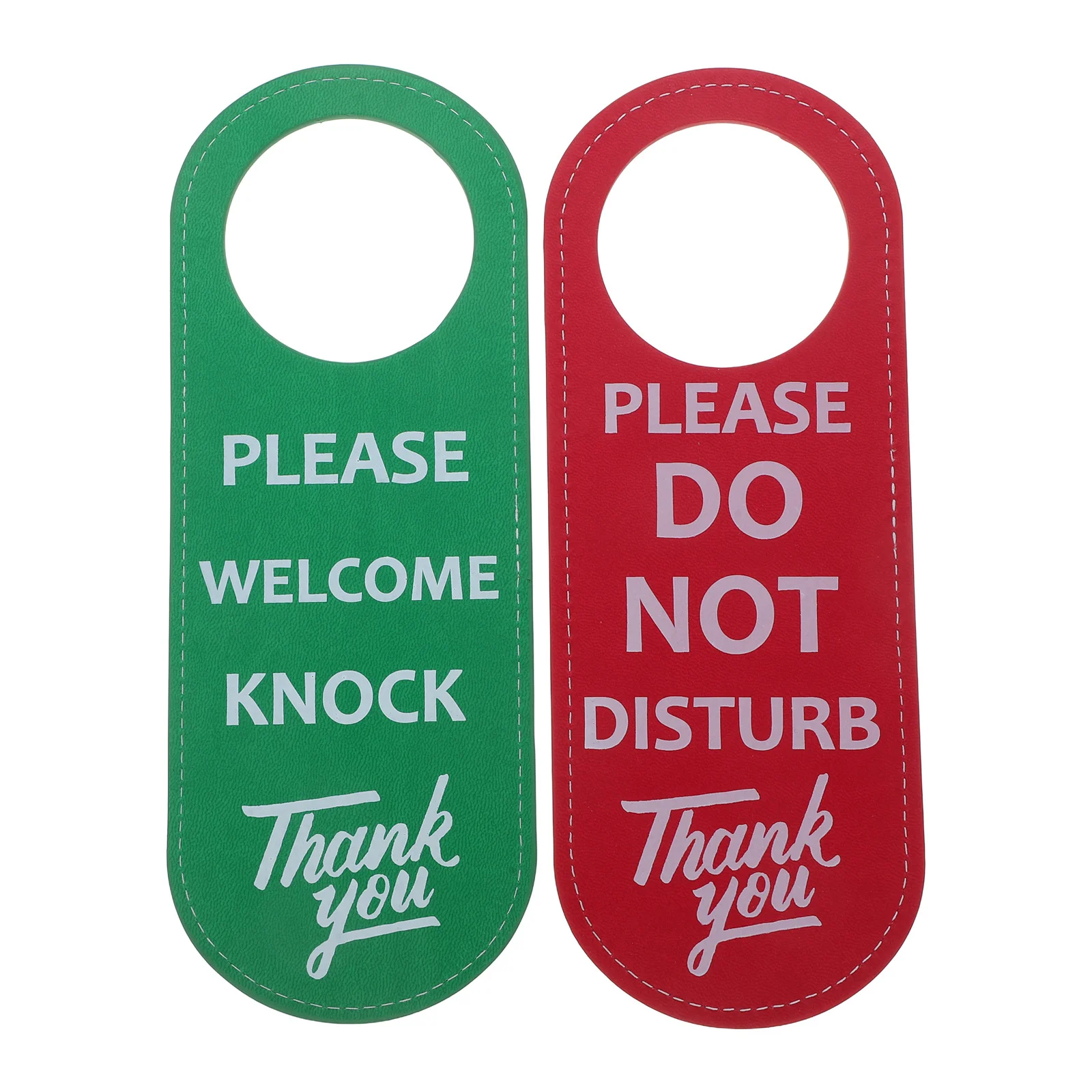 

2Pcs Stylish Do Not Disturb Hanger Sign Soft Touch Hard PU Construction for Office Door Hotel Guestroom Use Door Sign Hanger