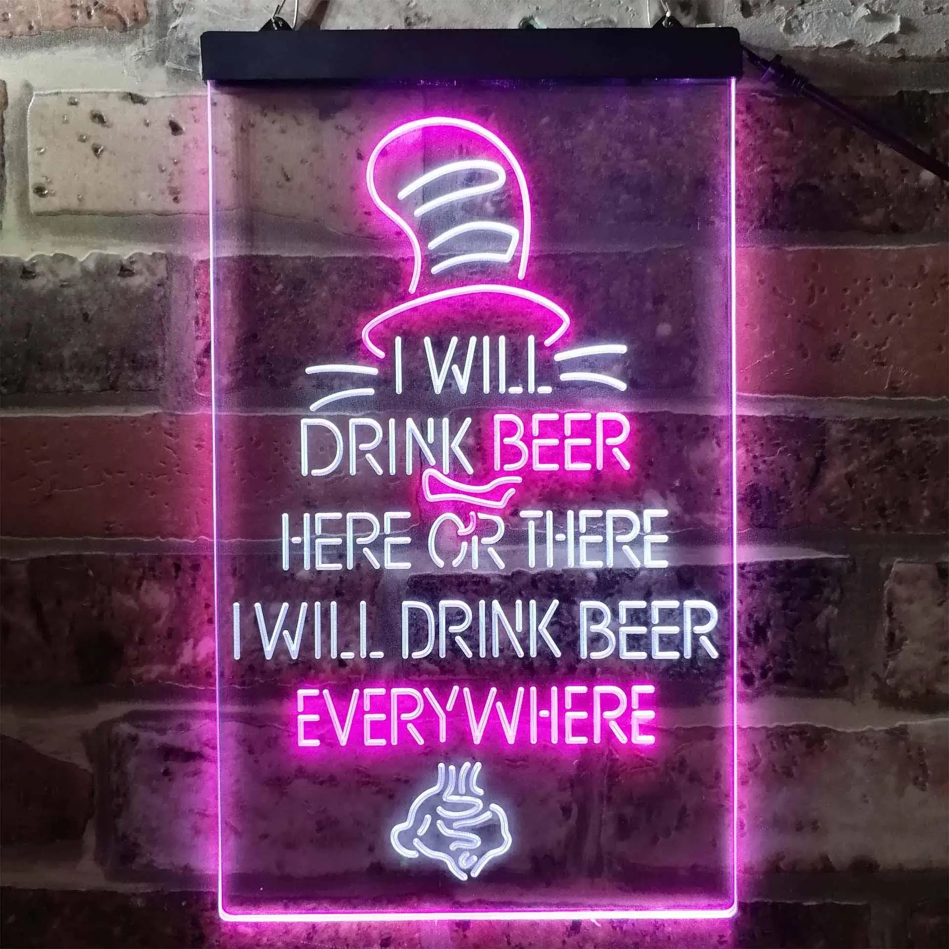 I Will Drink Beer Everywhere Humor Decor Dual Color Led Neon Sign st6-i3774