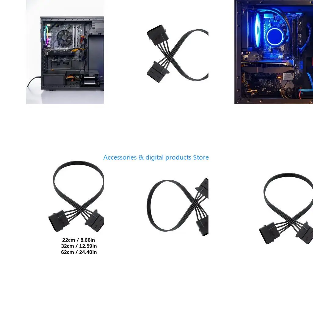 77JD 1 to 1 4Pin Fan CPU Hub Computer Case Chasis Cooling Power Extension