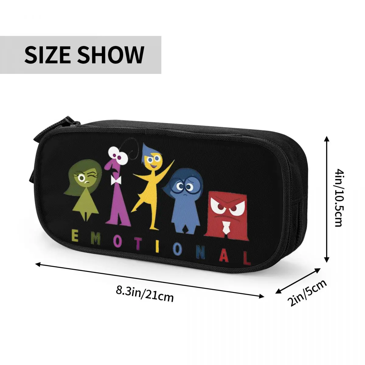 Estojos de lápis Divertidos Emocionais Inside Out, Porta Caneta para Meninas e Meninos, Grande Bolsa de Armazenamento para Estudantes, Papelaria Zipper Escolar