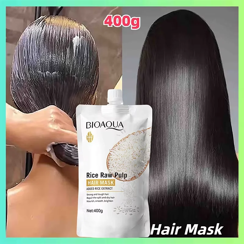 

White Rice Repairing Hair Mask 400g Deep Cleaning Shampoo 500ml Soft Smooth Conditioner Fluffy Shampoo Sets Hairs Scalp Care New