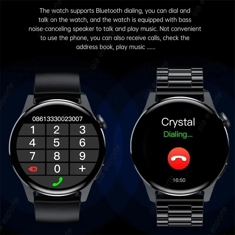 For HUAWEI Smart Watch Men 360*360 Screen Heart rate Music Player Bluetooth Call Waterproof Man Smartwatch For Android IOS 2024