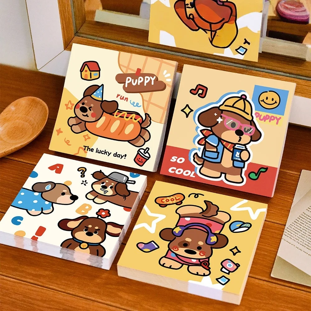 

Student Stationery N-Times Removable Adhesive Dachshund Sticky Notes, Cute Square Cartoon Design, High Aesthetic