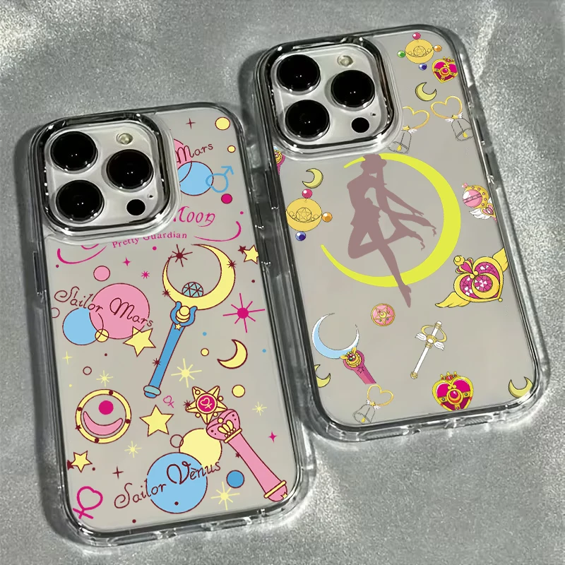 Funda Transparente Suave Kawaii Sailor Moon para iPhone 17 16e 16 15 14 13 12 11 mini Pro Max X XR XSMAX 8 7 Air Plus