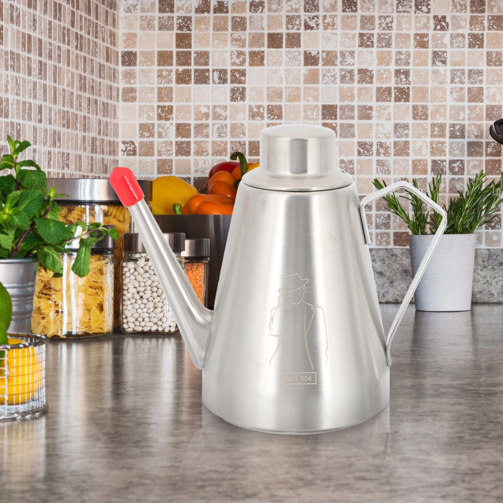 

Stainless Steel Bottle 180ml Anti-drip Vinegar Bottle Kitchen Household Vinegar Soy Sauce Dispenser Portable Container