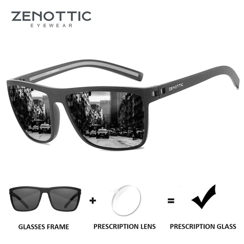 Imagen 1 del producto ZENOTTIC gafas de sol polarizadas graduadas cuadradas Retro para mujeres de moda hombres gafas de sol ópticas progresivas TR90 ligeras