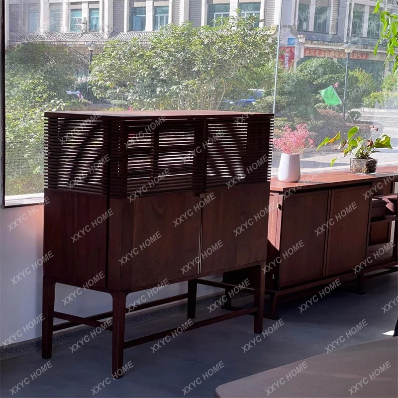 solid wood tea side cabinet porch storage cabinet exhibition hall dining side storage cabinet