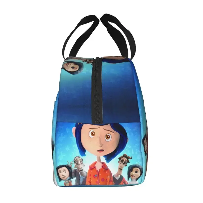 Halloween Coraline Lunch Box for Women Leakproof Cooler Thermal Food Insulated Lunch Bag Portable Picnic Tote Bags