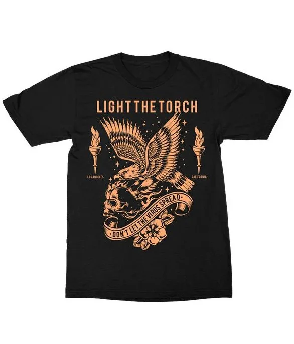 Vtg Light The Torch Band Heavy Cotton Black Unisex Full Size Shirt AA2112