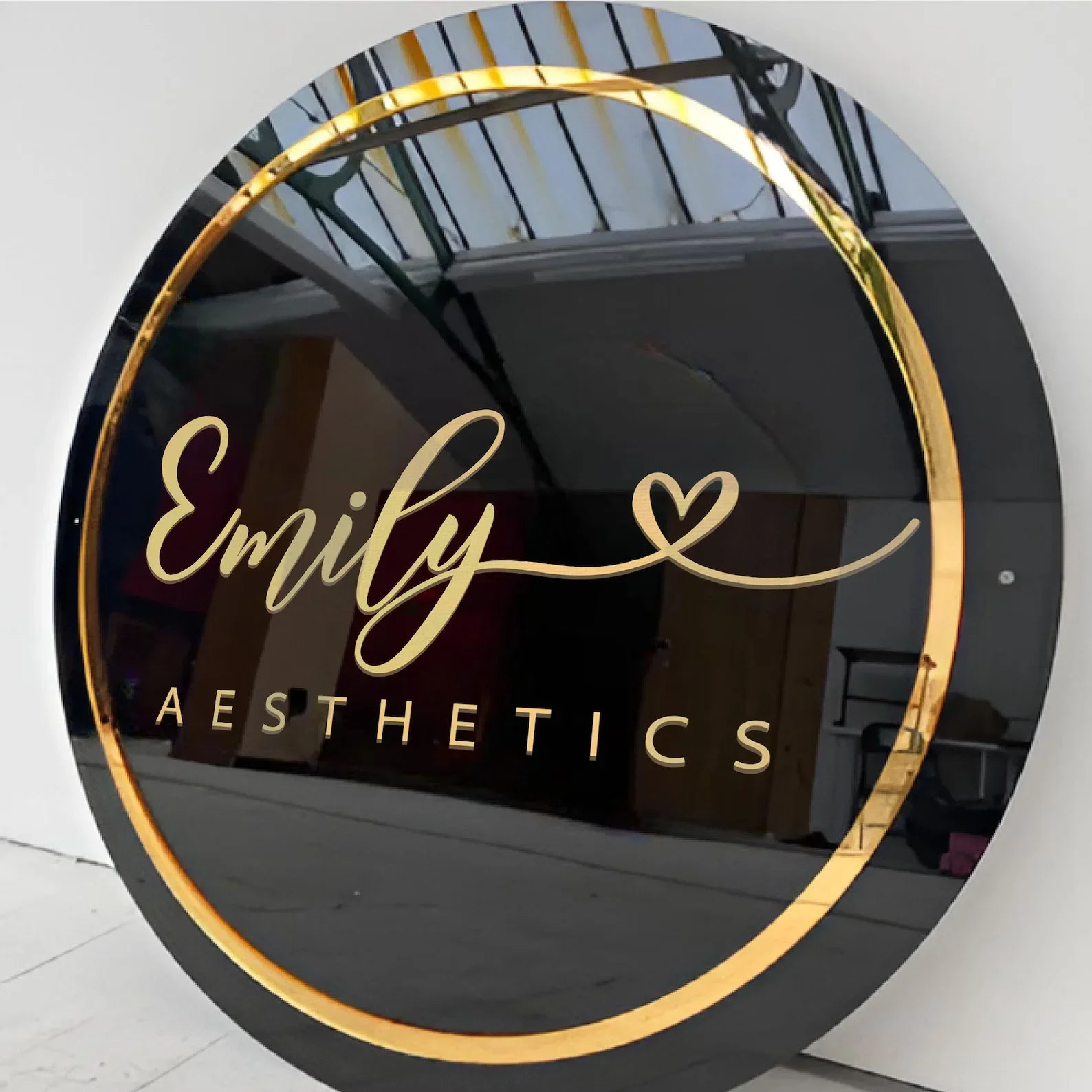 Custom Business Logo Sign Round Acrylic Signs Personalized 3D Wall Art Sign for Office Salon Wedding Small Business Signs