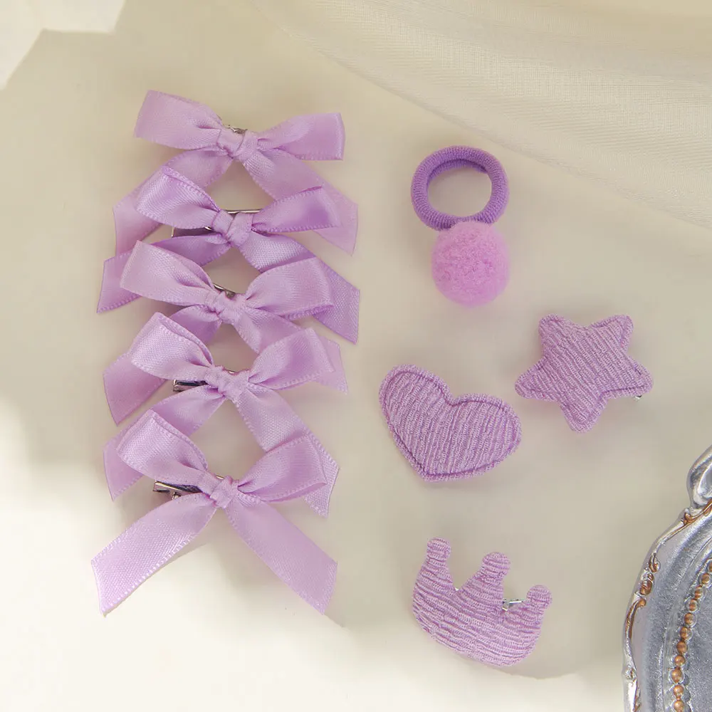 

32pcs Kids Hair Clip Hair Ties Set Solid Color Bow Cute Girl Ponytail Hold Scrunchie Rubber Band Kid Fashion Baby Hair Accessory