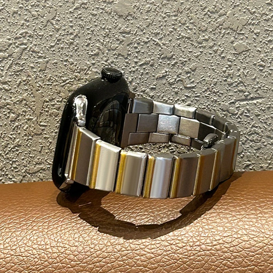 موضة فراشة مشبك سليم الخيزران حزام ل أبل iWatch سلسلة 10 9 8 7 6 5 4 SE 38/40/41/42/44/45/46/49 مللي متر حزام الساعات المعدنية