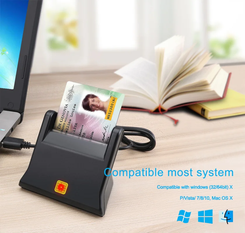 USB SIM Smart Card Reader For Bank Card IC/ID EMV SD TF MMC Cardreaders USB-CCID ISO 7816 for Windows 7 8 10 Linux OS