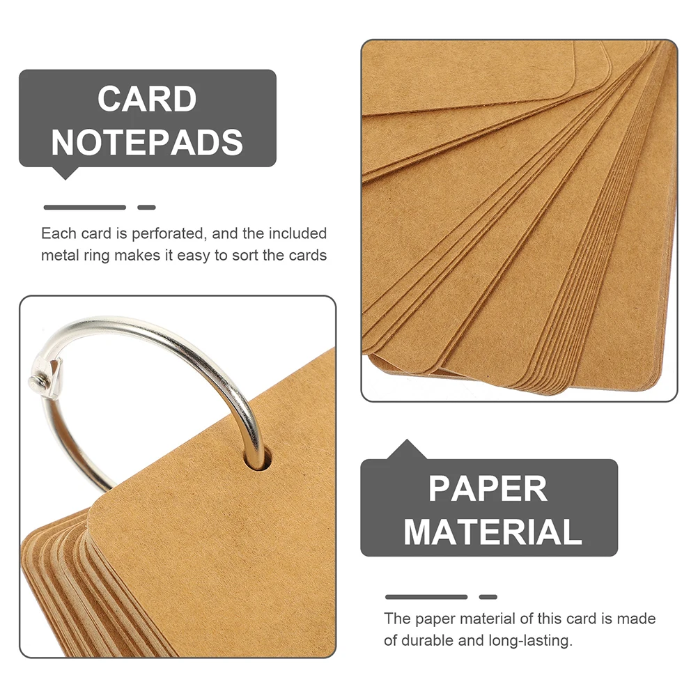 

10pcs Blank Cards Notepad Thick Paper Flat Writing Flash Cards For School Office Diy Portable Memo Index Supplies Study