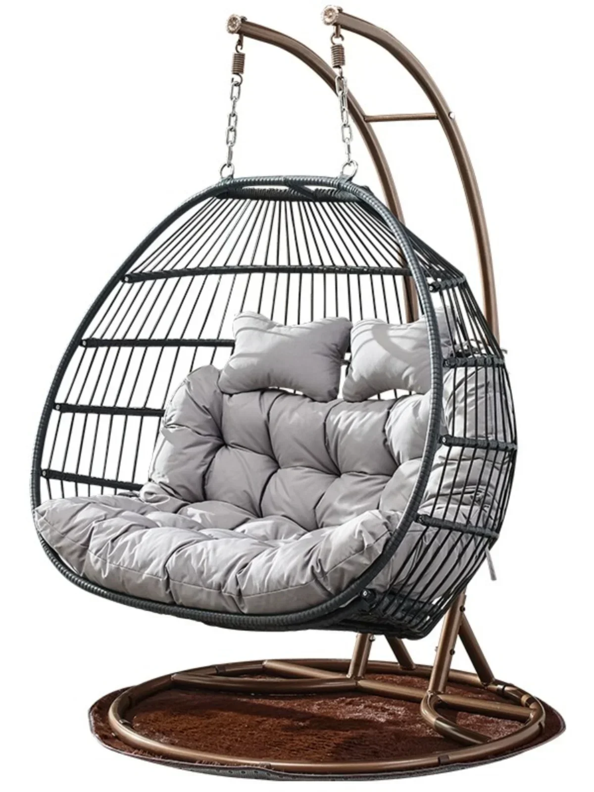 

Advanced waterproof and sunscreen net double hanging chair folding chair swing hanging basket rattan chair