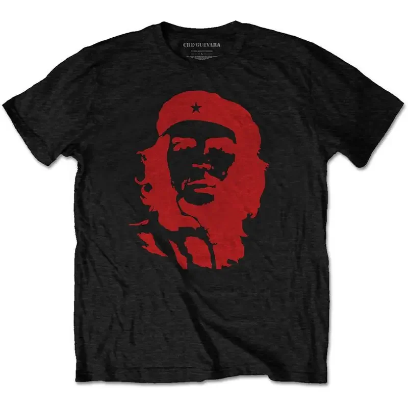 Men'S Che Guevara Red On Black T Shirt