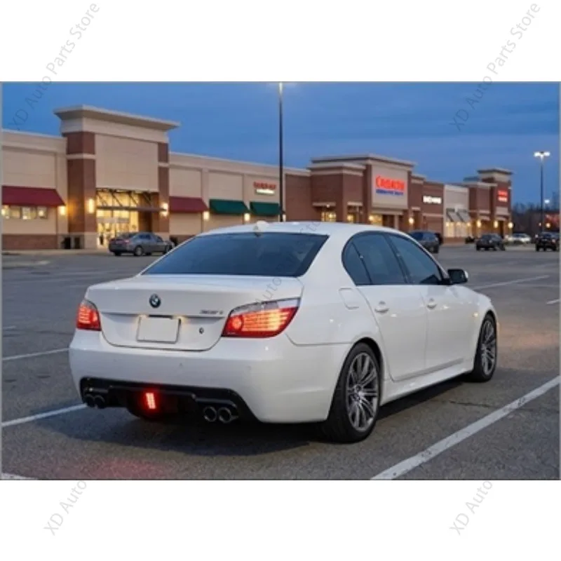 Gloss Black Quad Exhaust Rear Diffuser For BMW 5 Series E60 E61 2004-2010 For M Sport MP Style Lower With LED Light Bumper Lip - view 2