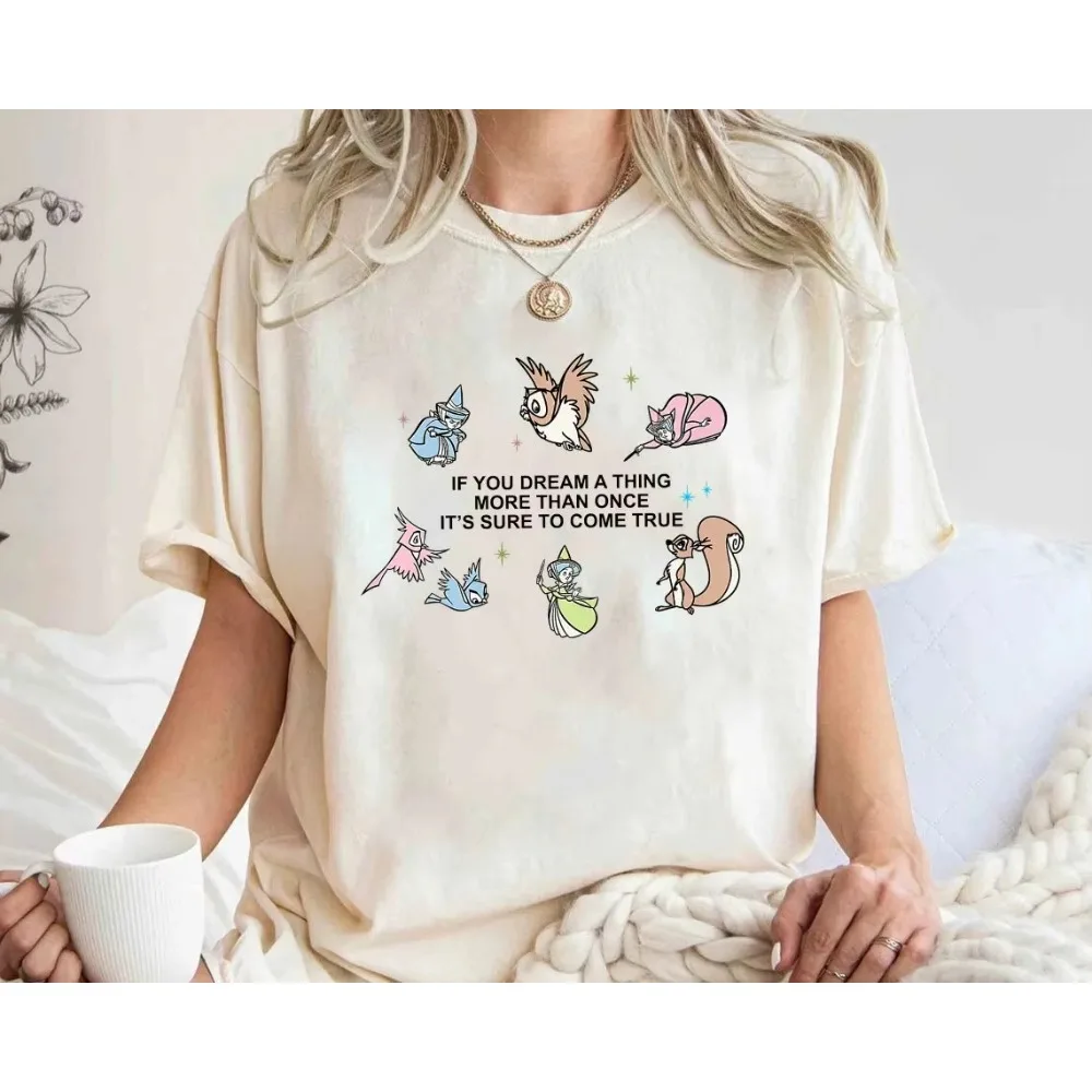 Camiseta con cita de La Bella Durmiente de Disney si sueña una cosa, camiseta a juego familiar de Disneyland, camiseta Magic Kingdom, Camiseta de algodón suave para mujer