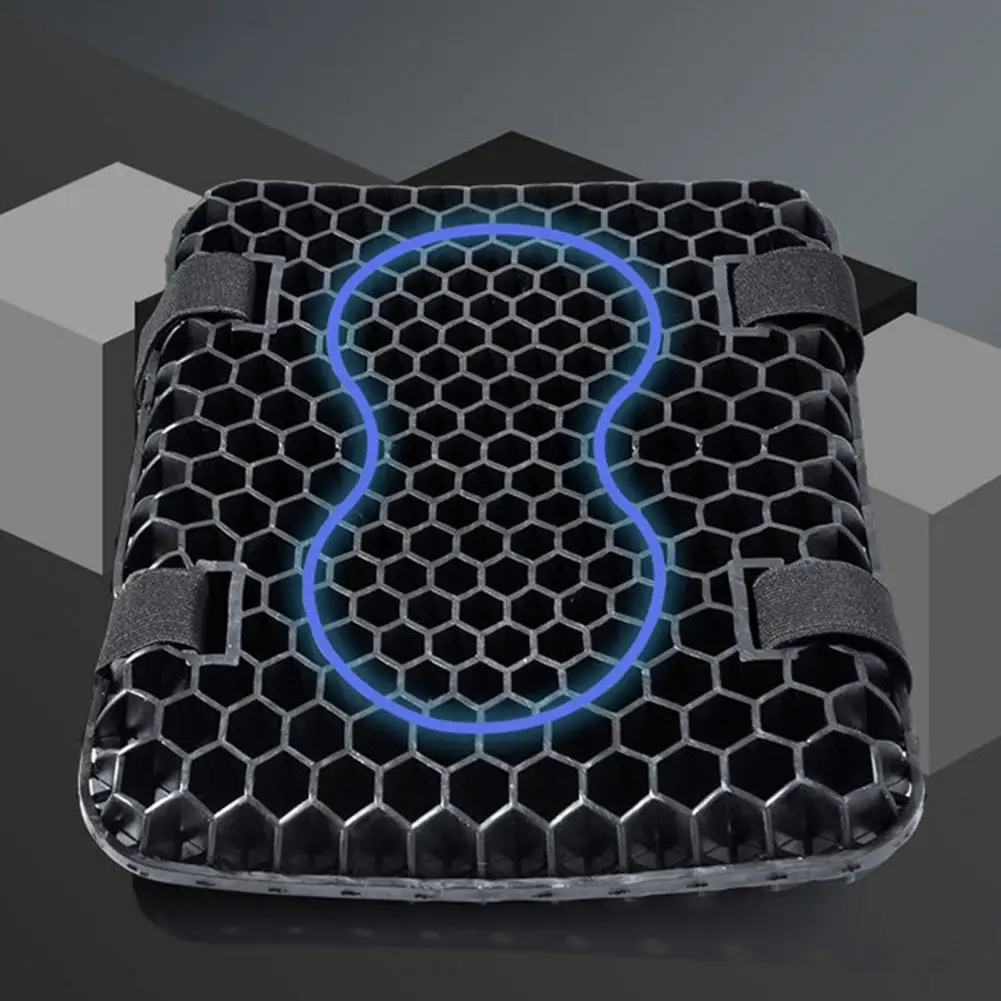 Motorcycle Gel Seat Cushion 3D Honeycomb Structure Breathable Anti-skid Shock Absorbing Motorcycle Gel Seat Pad for Long Rides