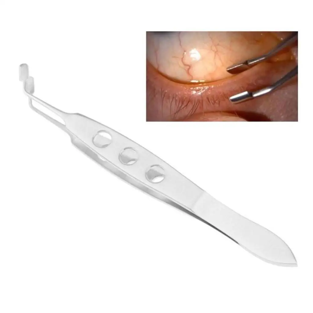 Stainless Steel Meibomian Gland Forceps Ophthalmic Eyelid Compression Tweezers Square Head Instruments for Medical Use