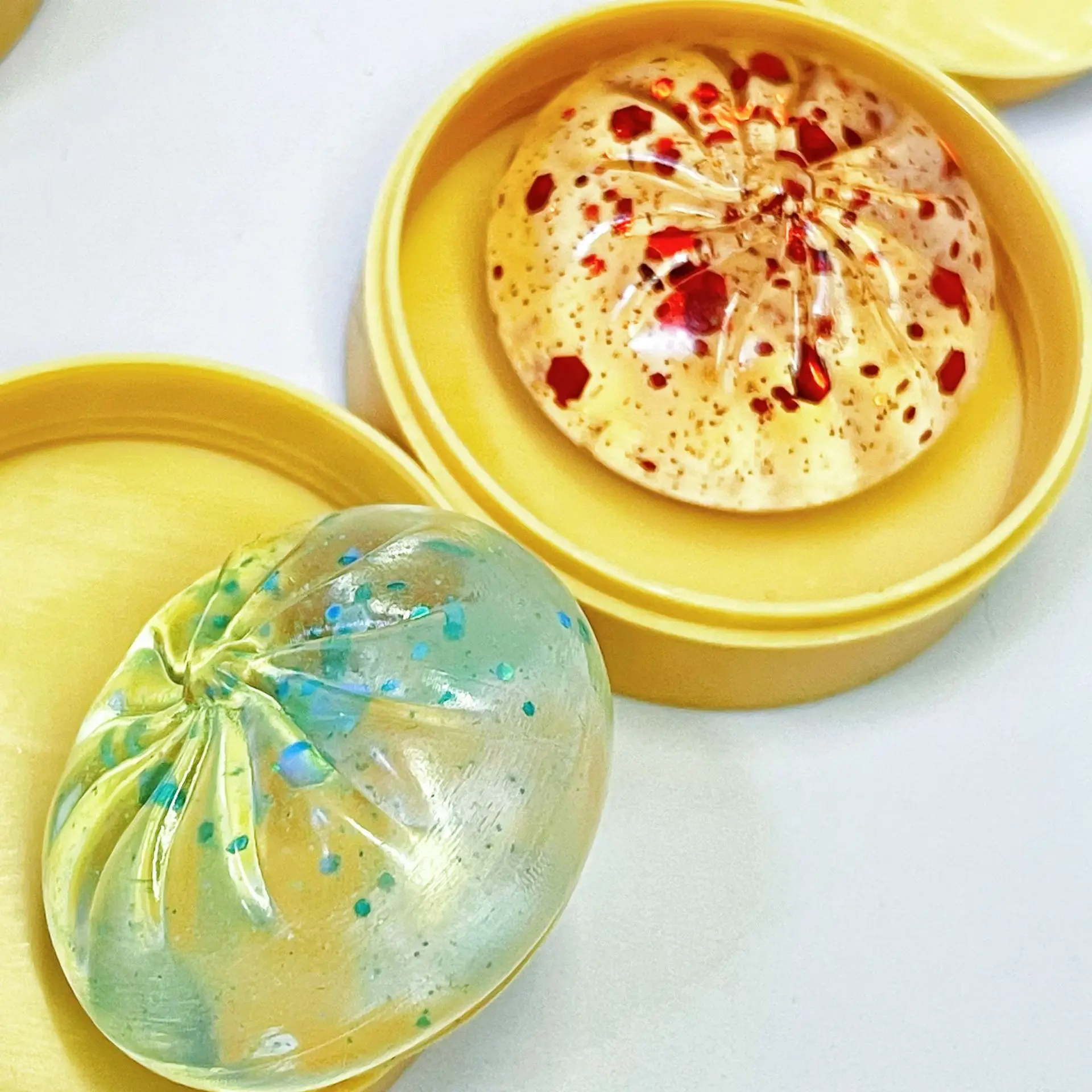 mini Crystal bun card cute soup dumpling shaped stress-relief squeeze toy, venting office prank toy, slow rebound, fun gift - view 2