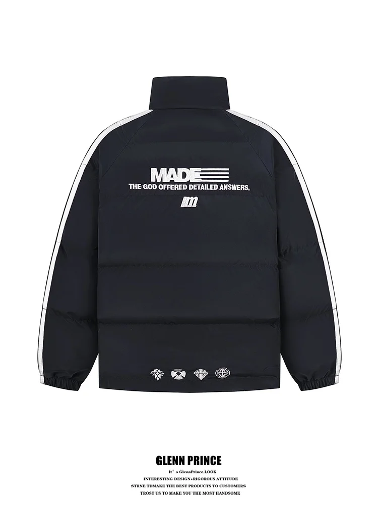 

GPstudio American Streetwear Thiened Embroidered Collar Cotton Jaet Men Winter Loose Bread Sle Outerwear Coat