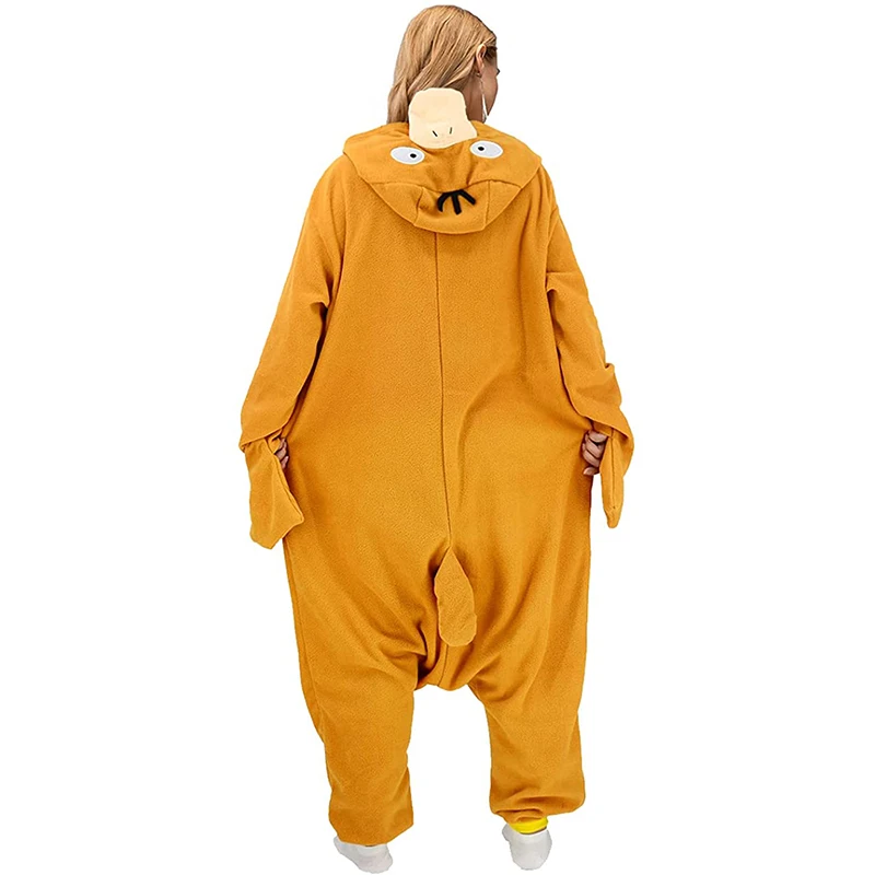 Pokemon Onesie Psyduck Cosplay Costume Pajamas Christmas Fleece Men One-Piece Anime Kigurumi Full Body Pijama New Year Gift