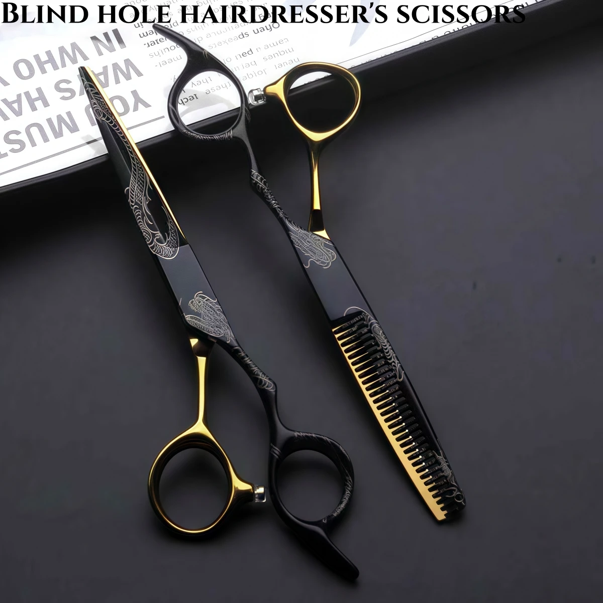 MSHUIGU 440C Steel Professional Barber Scissors 5.5/6 Inch Thinning Texture Set Family Haircut Salon Scissors