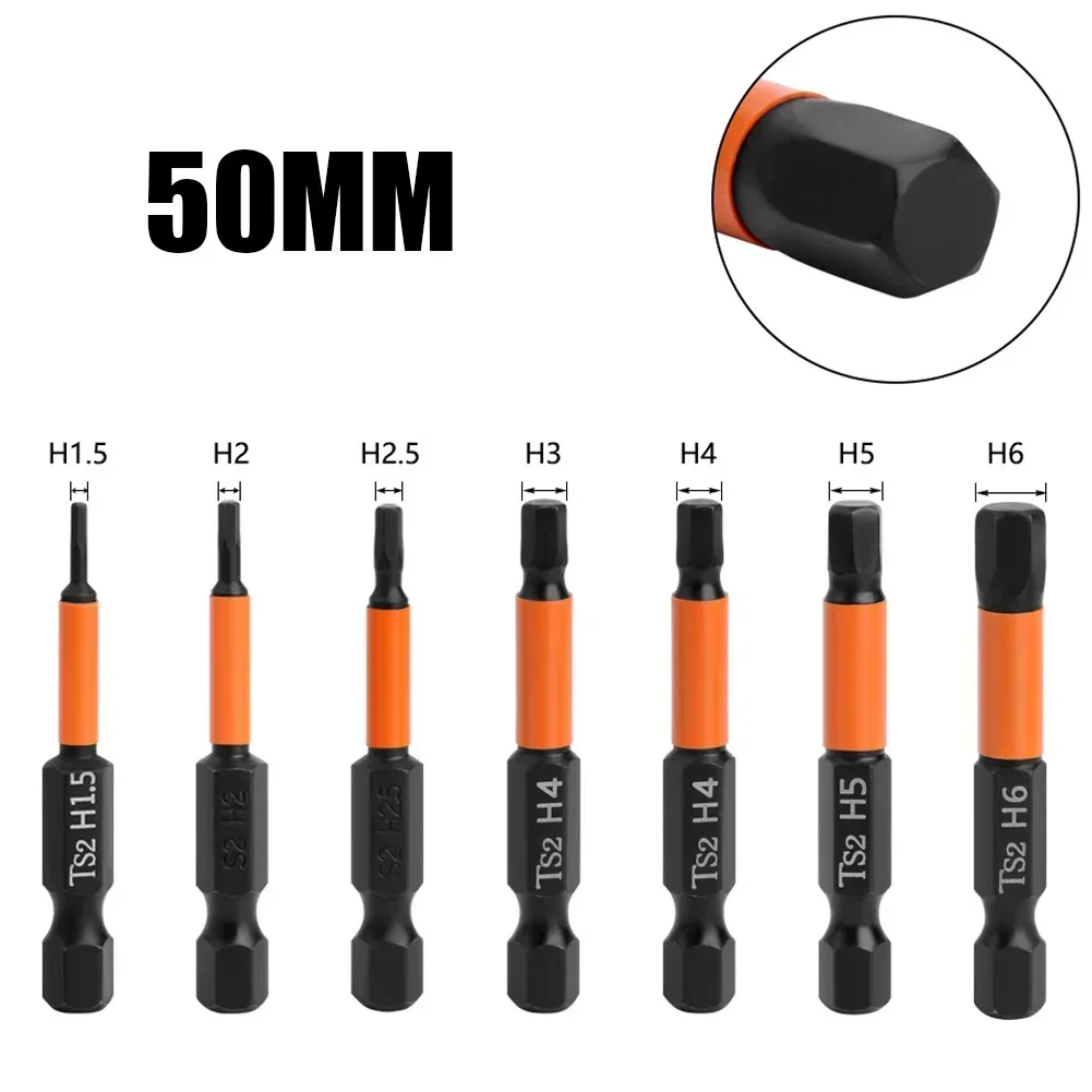 9 Sizes Hexagon Head Screwdriver Bit 1pc Quick Change Impact Driver Magnetic Screw Driver Drill H1.5 2 2.5 H3 H4 H5 H6