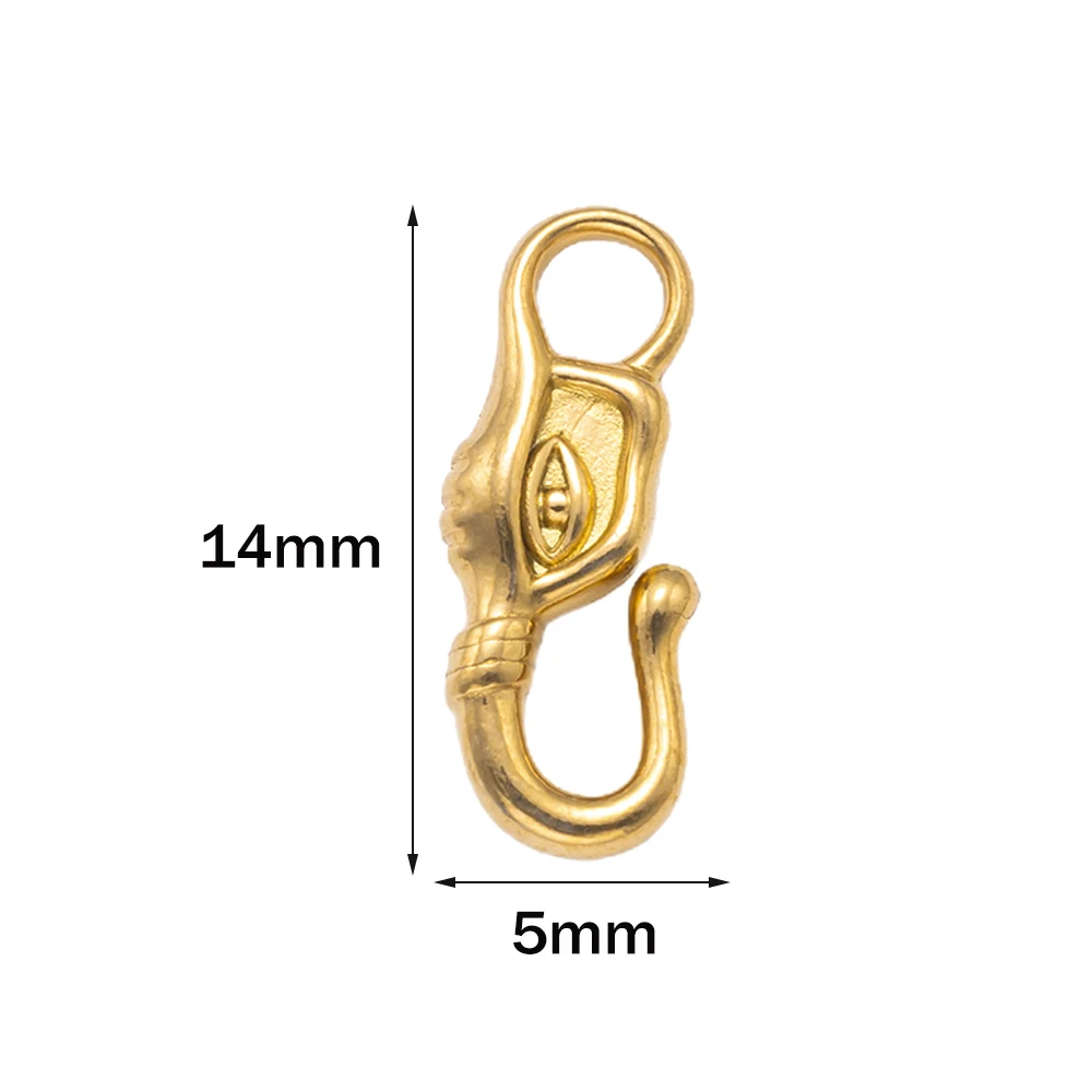 5pcs  Stainless Steel S Hook Ring Toggle Clasps End Clasps Gold Jewelry Connector for DIY Bracelet Necklace Making